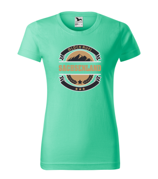 Damen T-Hemd "Glück Auf Sachsenland", lieferbar in 7 Farben und XS-2XL